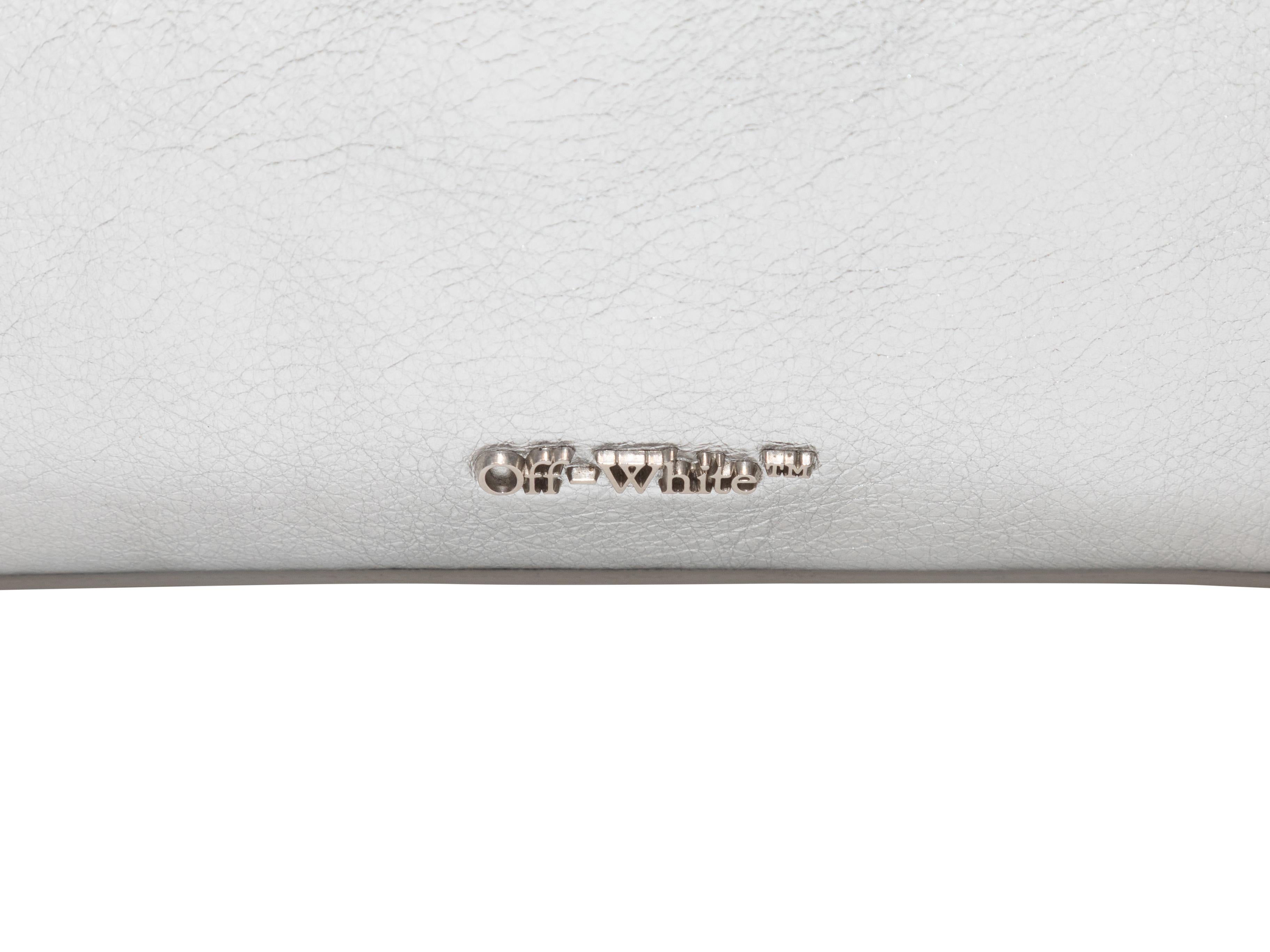 Borsa a tracolla in pelle Off-White argento in vendita 6