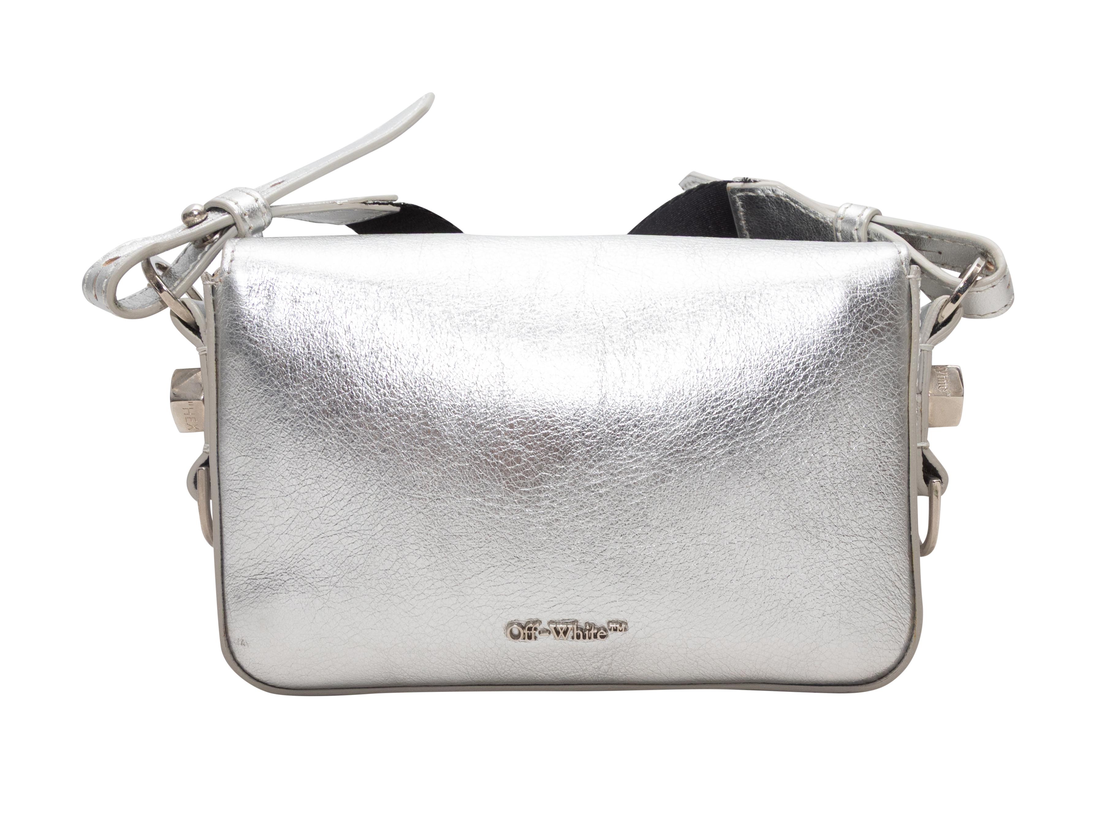 Argento Borsa a tracolla in pelle Off-White argento in vendita
