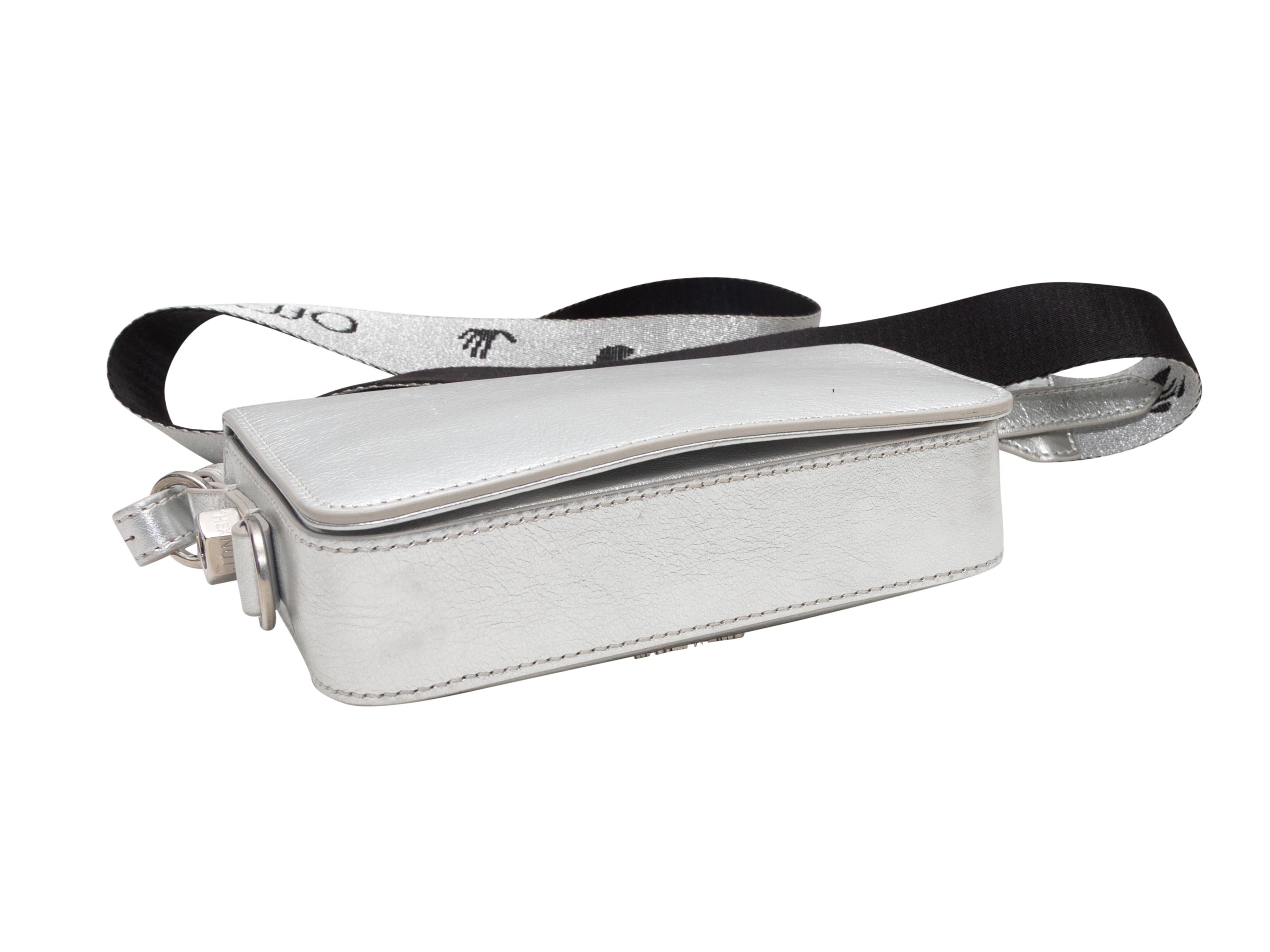 Borsa a tracolla in pelle Off-White argento in vendita 1