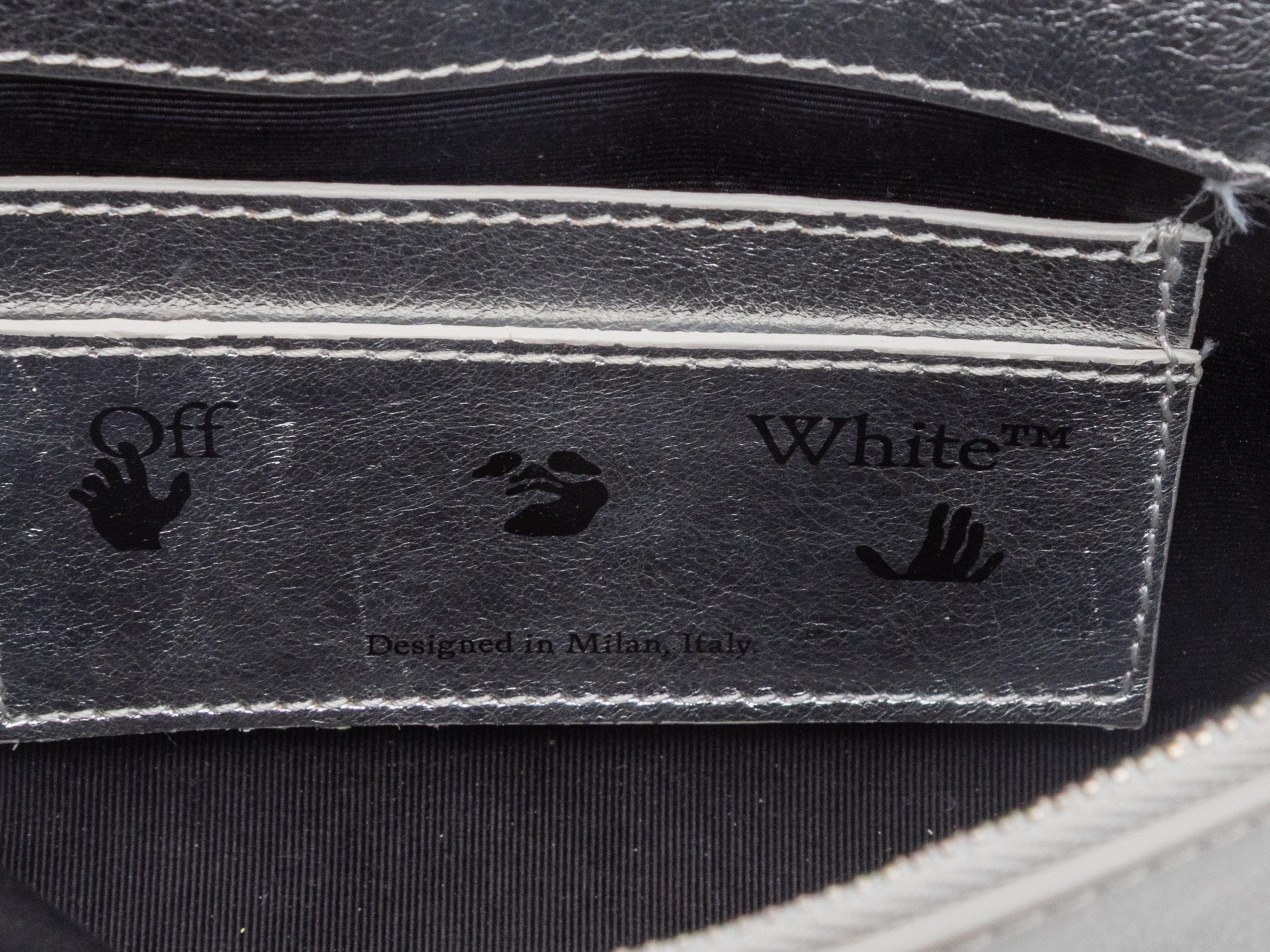 Borsa a tracolla in pelle Off-White argento in vendita 2