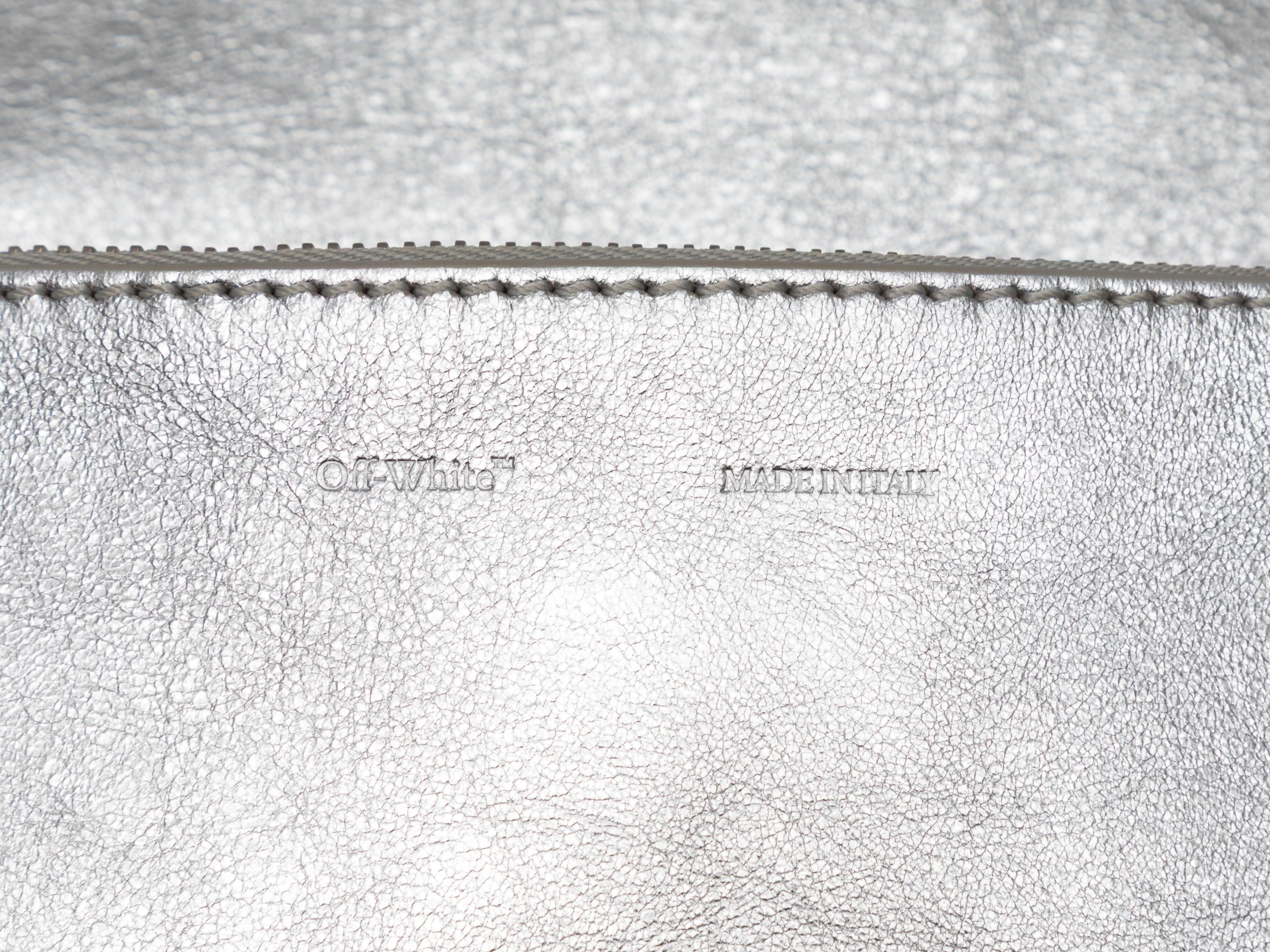 Borsa a tracolla in pelle Off-White argento in vendita 4