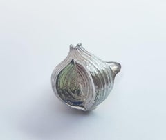 Silver Onion Shaped Pinky Ring