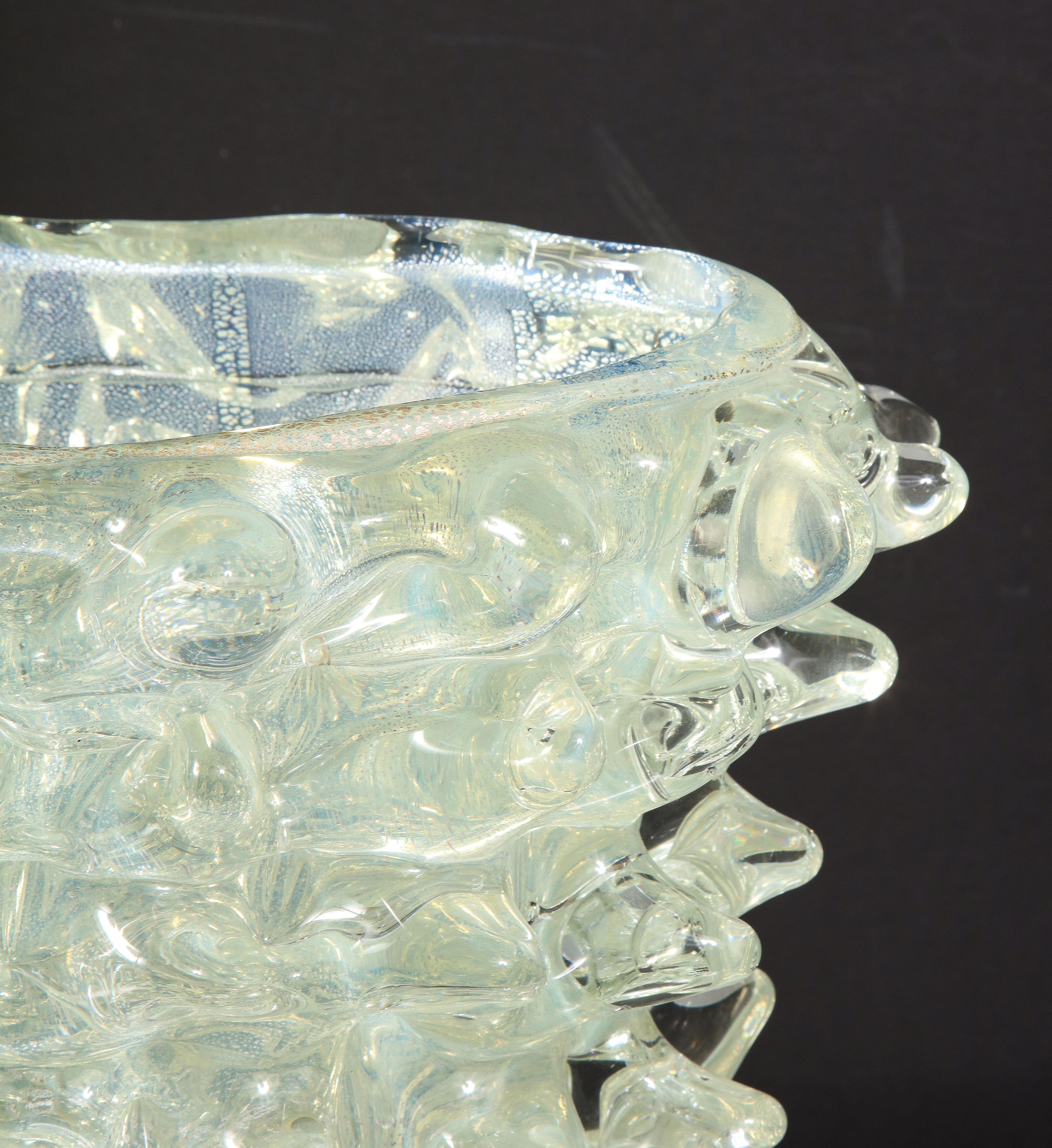 Opalisierendes Murano-Silber-Vase „Rostrate“ im Angebot 11