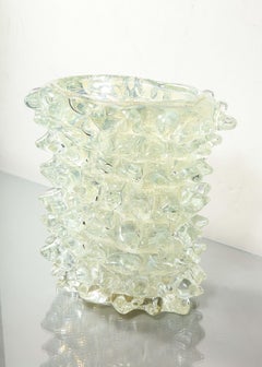 Murano Silver Opalescent Glass "Rostrate" Vase