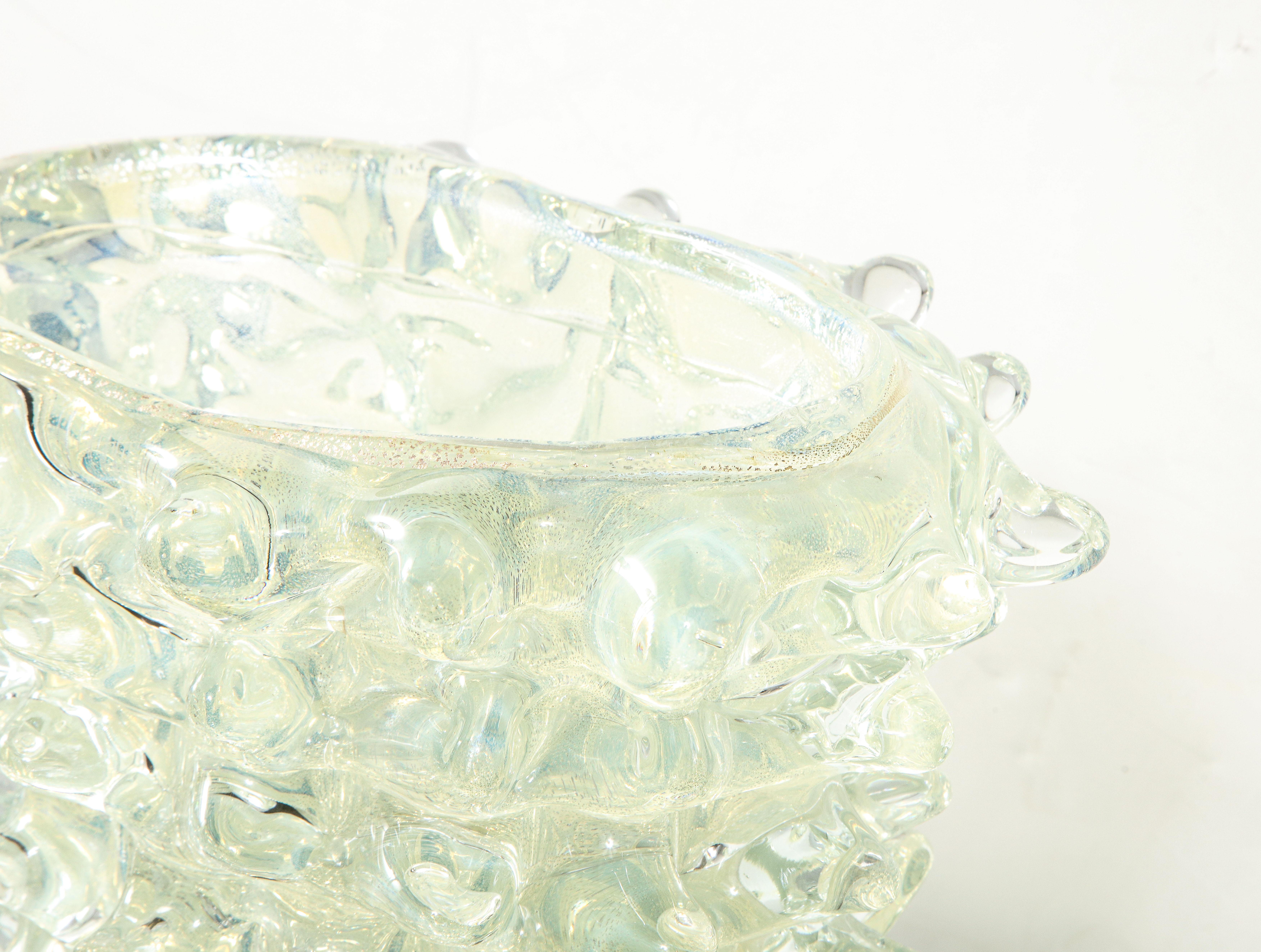 Opalisierendes Murano-Silber-Vase „Rostrate“ (Italienisch) im Angebot