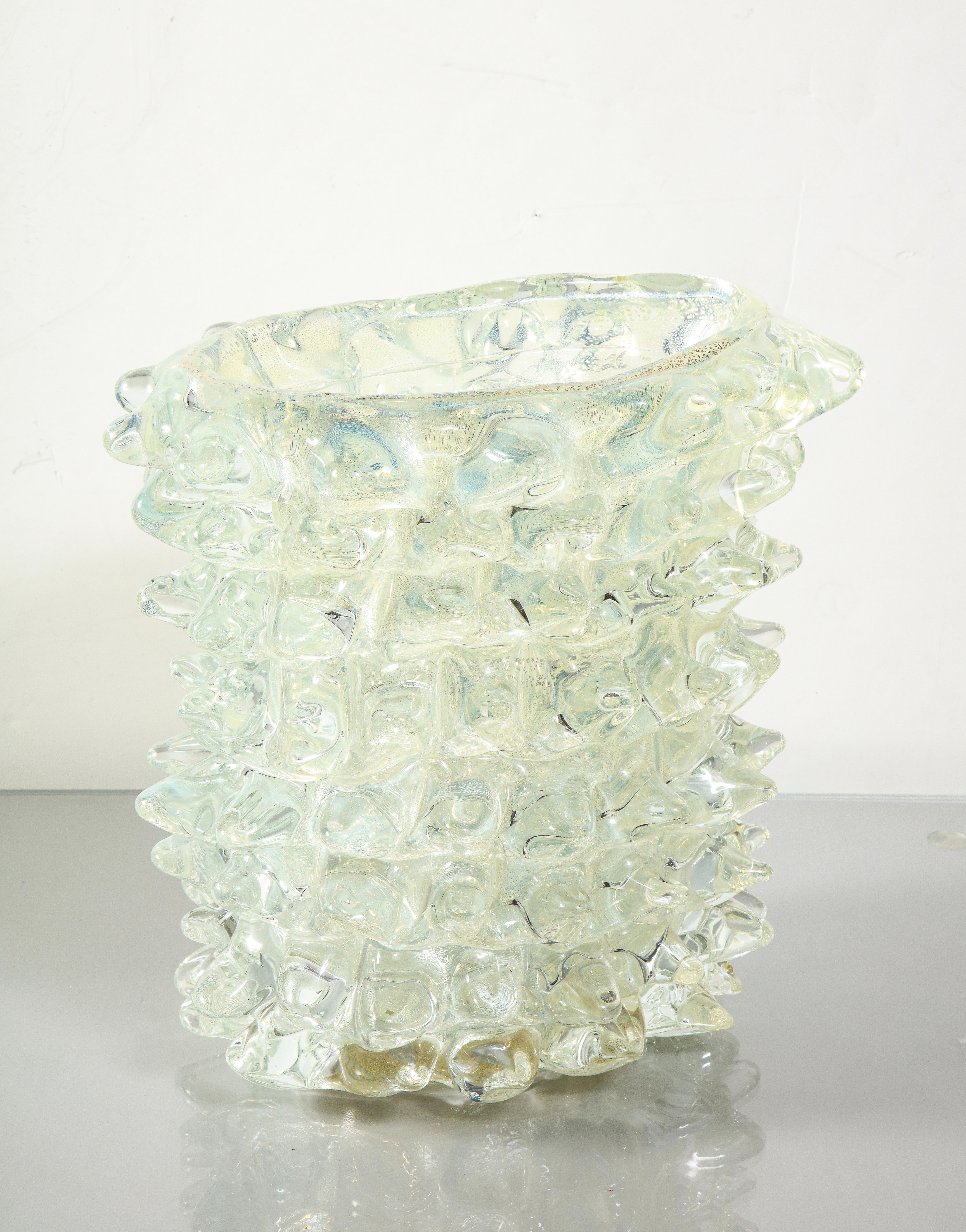 Opalisierendes Murano-Silber-Vase „Rostrate“ im Zustand „Neu“ im Angebot in New York, NY