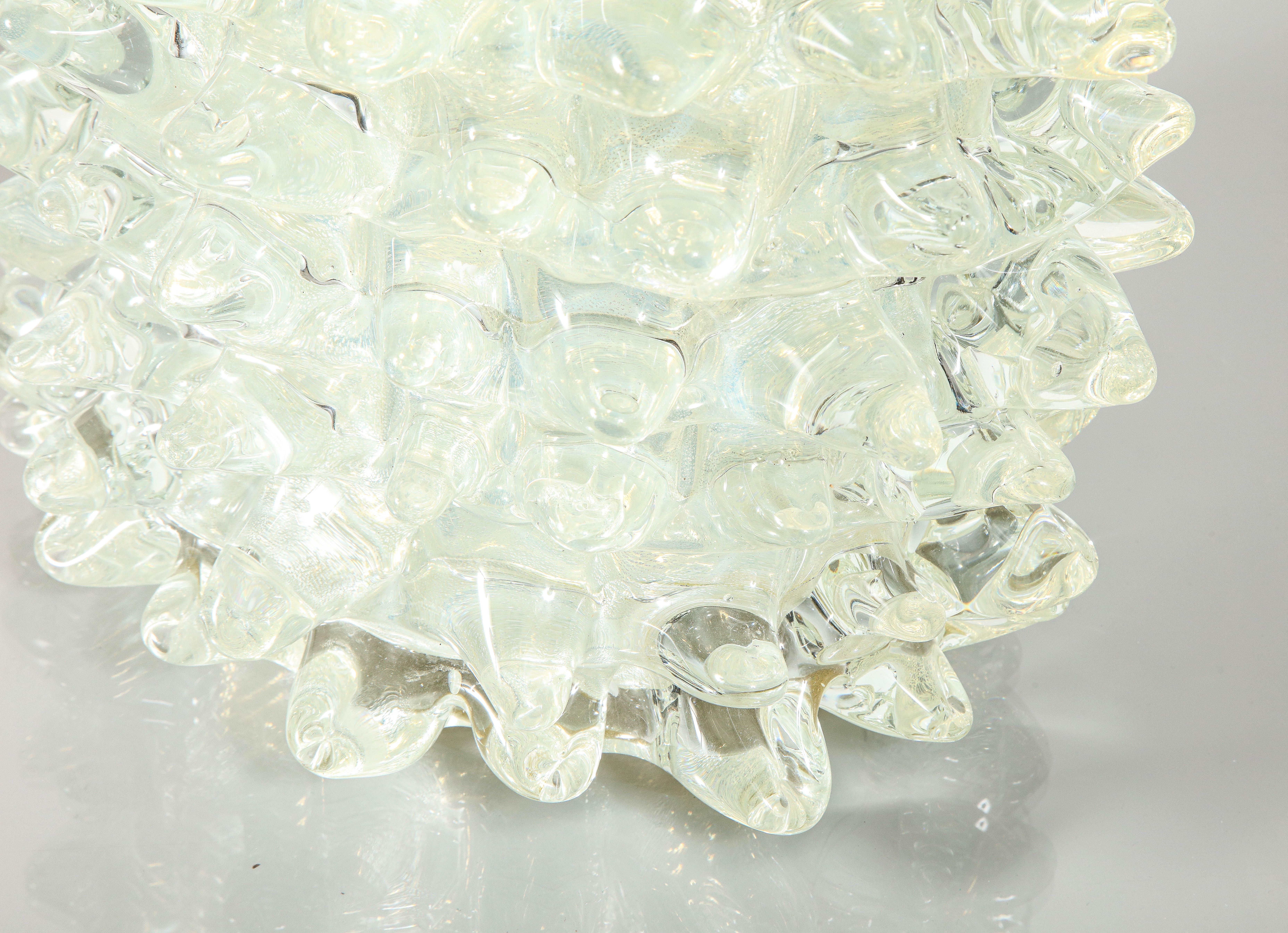 Opalisierendes Murano-Silber-Vase „Rostrate“ im Angebot 2