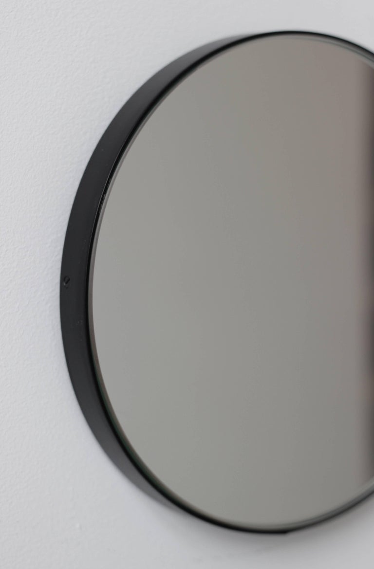 Orbis™ Round Silver Tinted Mirror with Black Frame Extra Large For