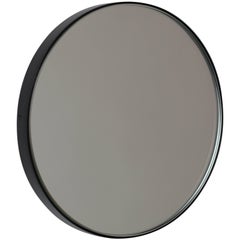 Miroir rond minimaliste Orbis avec cadre noir, petit