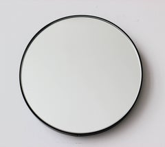 Orbis Round Art Deco Mirror with Handcraft Black Frame, Medium (Miroir rond Art Déco avec cadre noir fait main)