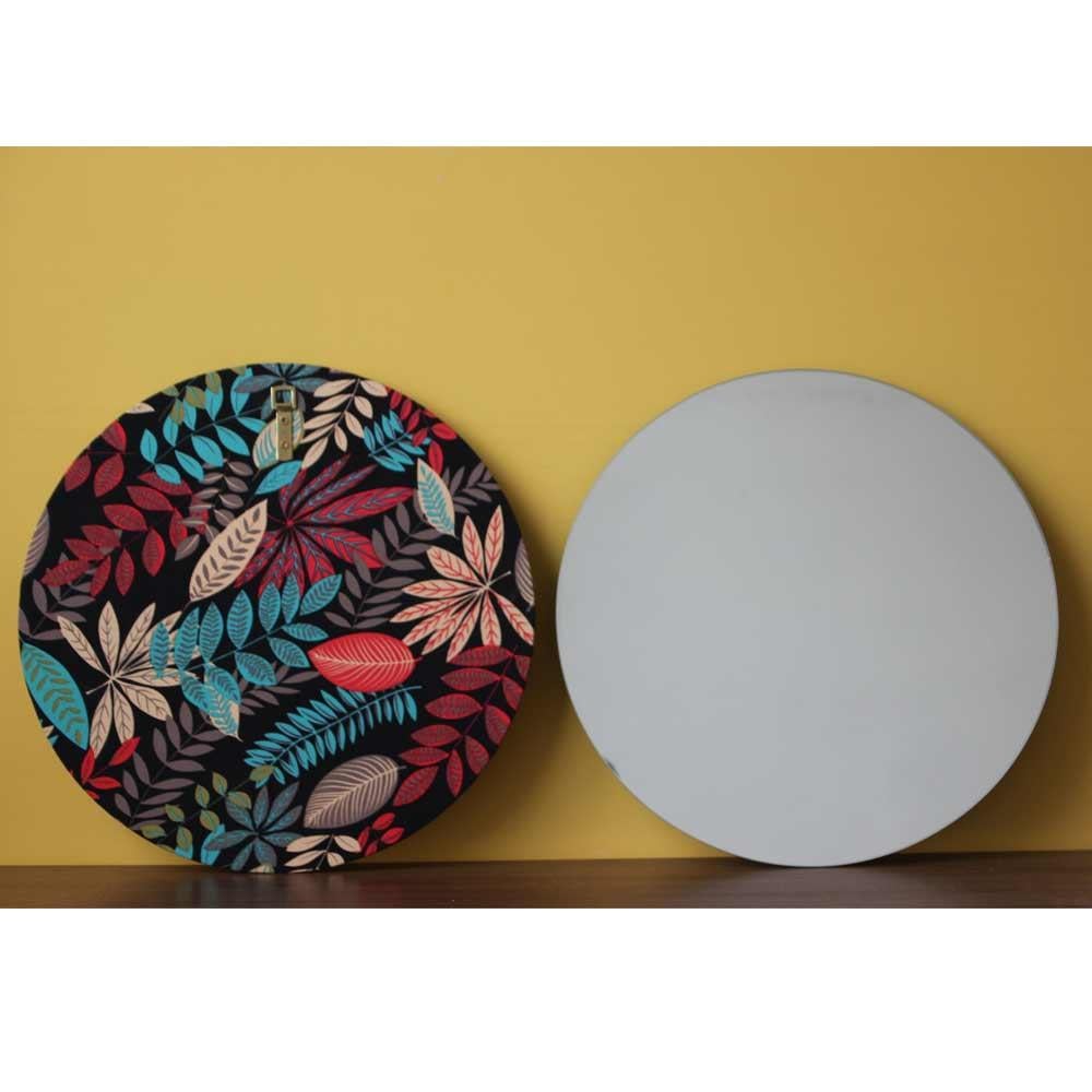 Delightful handcrafted silver round mirror with a colorful and modern floral printed fabric backing.

Available in:

Small: 40cm / 15.8