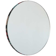  Miroir rond Orbis avec tissu floral Art Déco imprimé à la main, standard