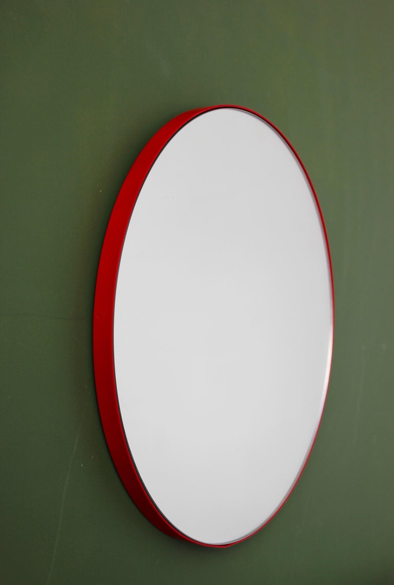 Orbis™ Round Silver Tinted Mirror with Red Frame Regular For Sale at