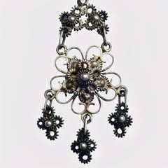 Silver Ornate Filigree Drop Earrings