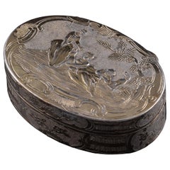 Boîte ovale en argent, 19ème siècle, avec poinçons