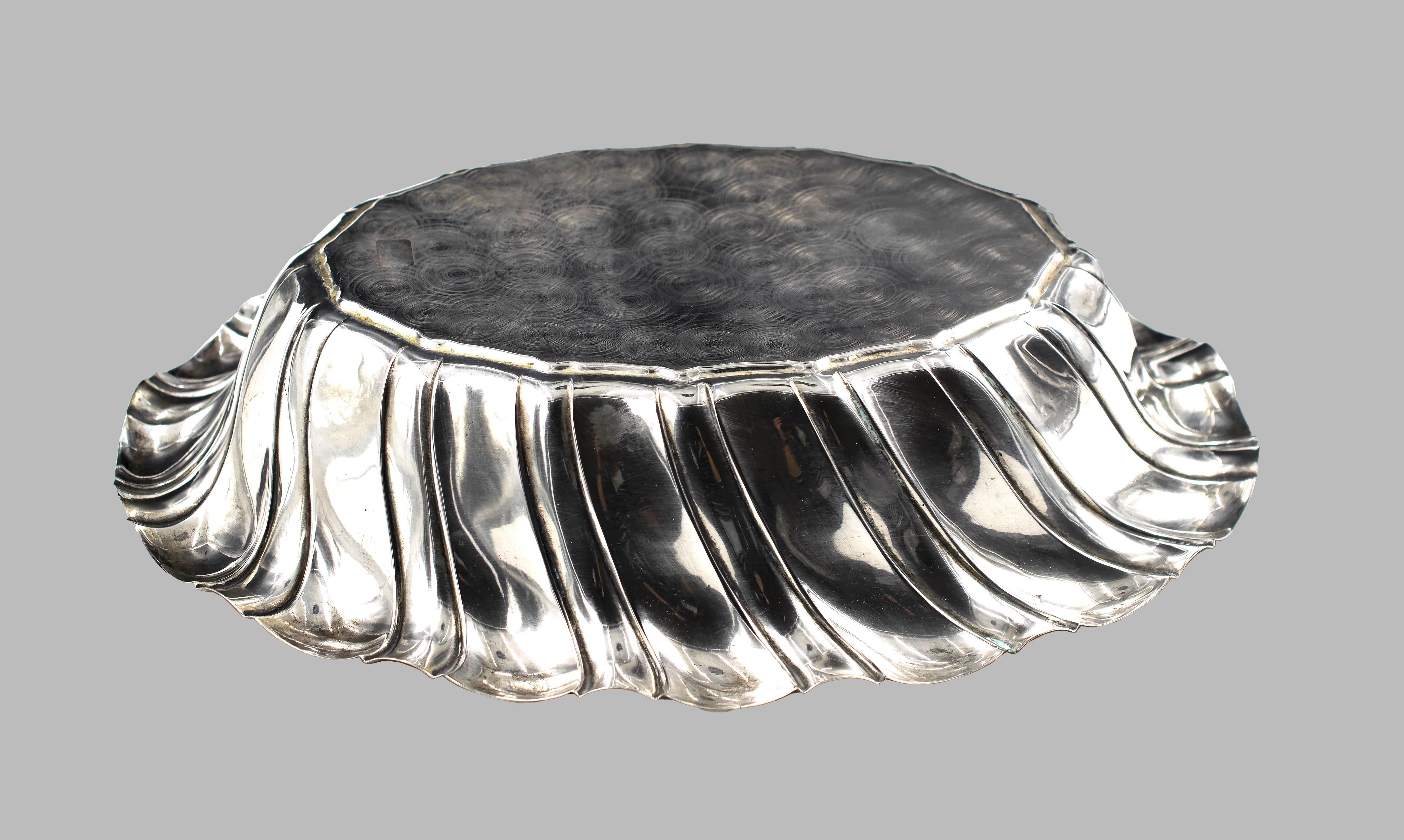 Italian Silver Oval Centerpiece, Italy, Mid-20th Century For Sale