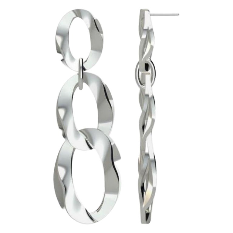 Orecchini a goccia ovali in argento A Link