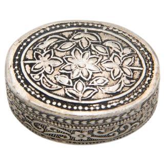 Silver oval pill box