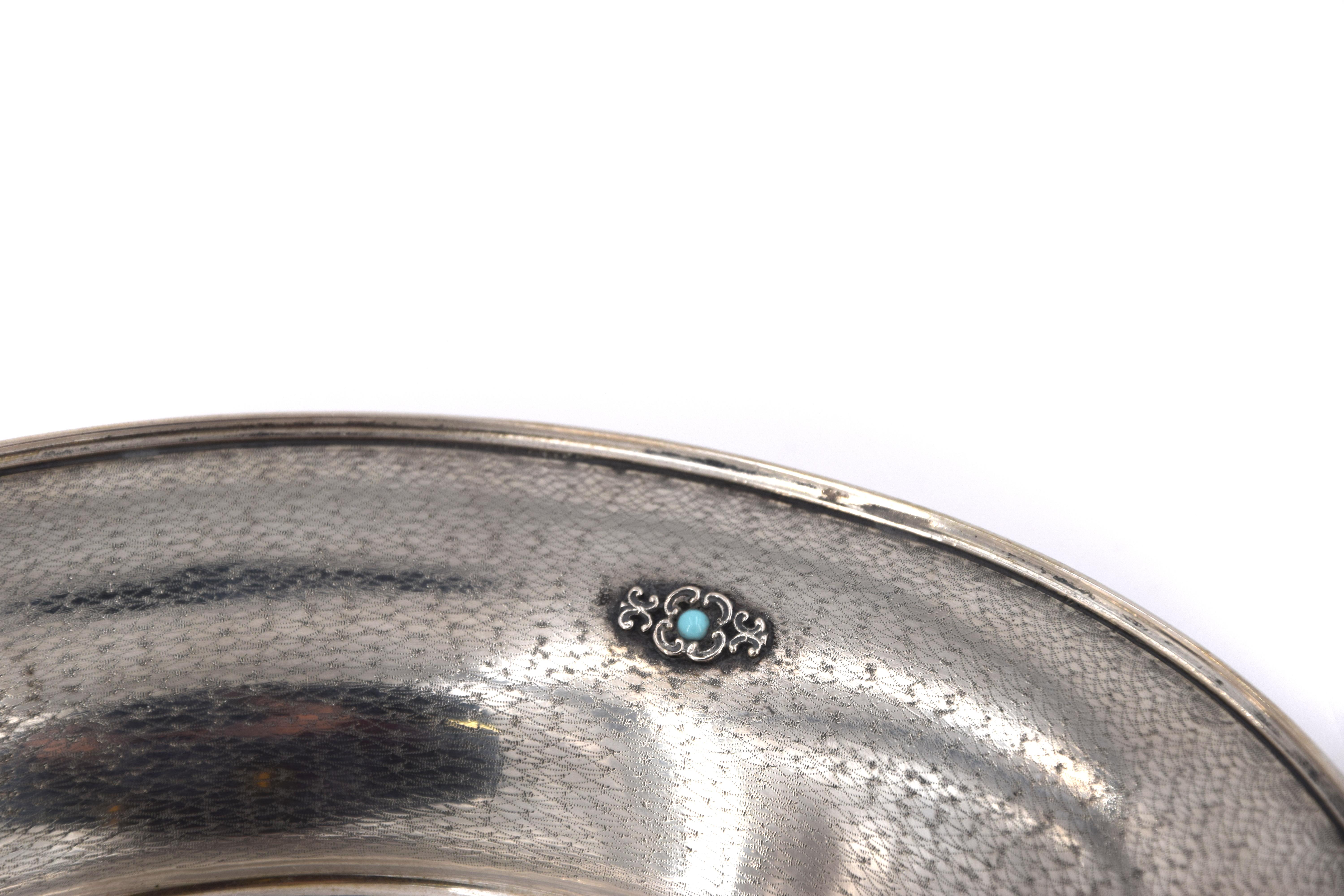 European Silver Oval Tray, 19th Century For Sale