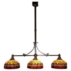 Silver over Bronze 3 Light Billiard Light