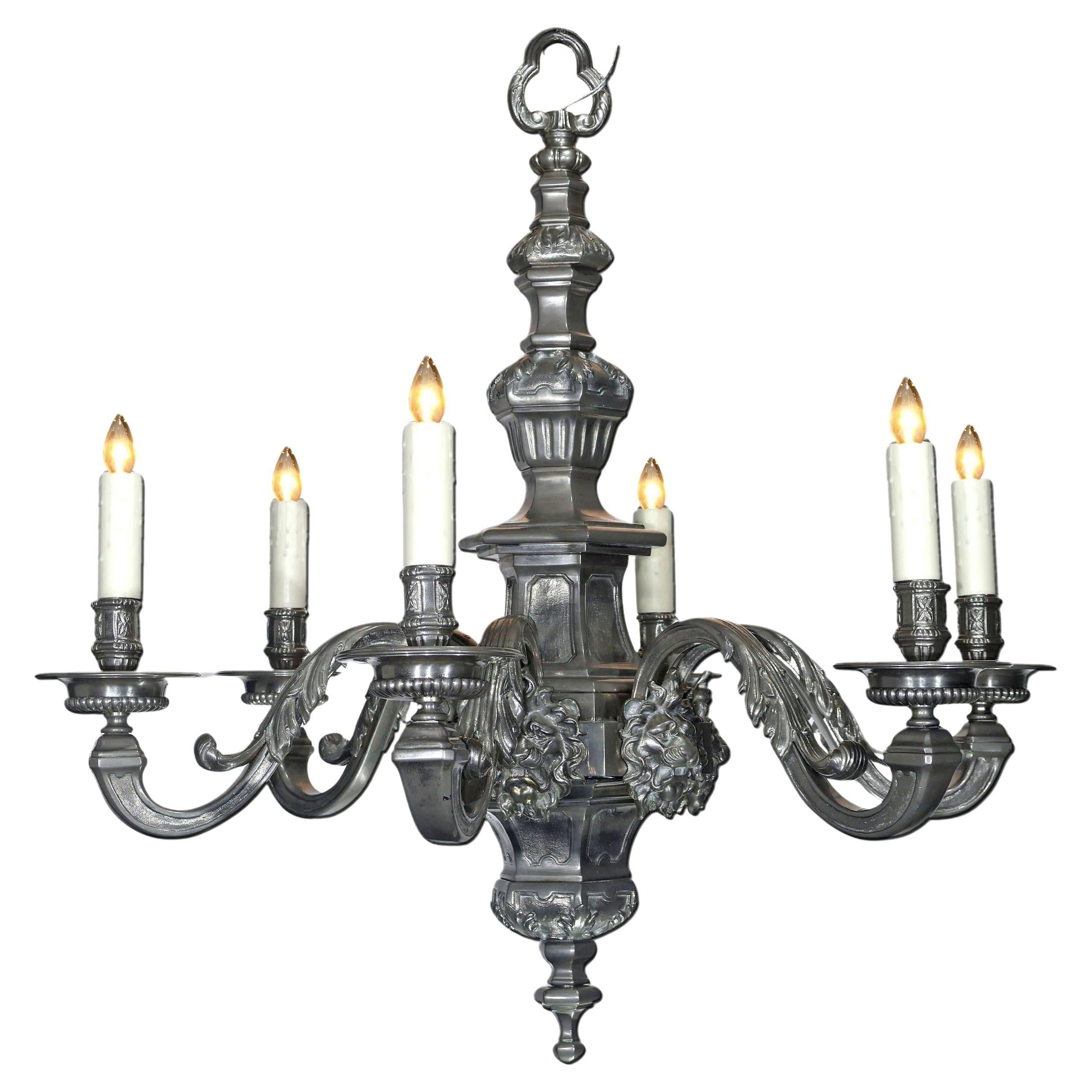 Lampadario a 6 luci A. Silver over Bronze