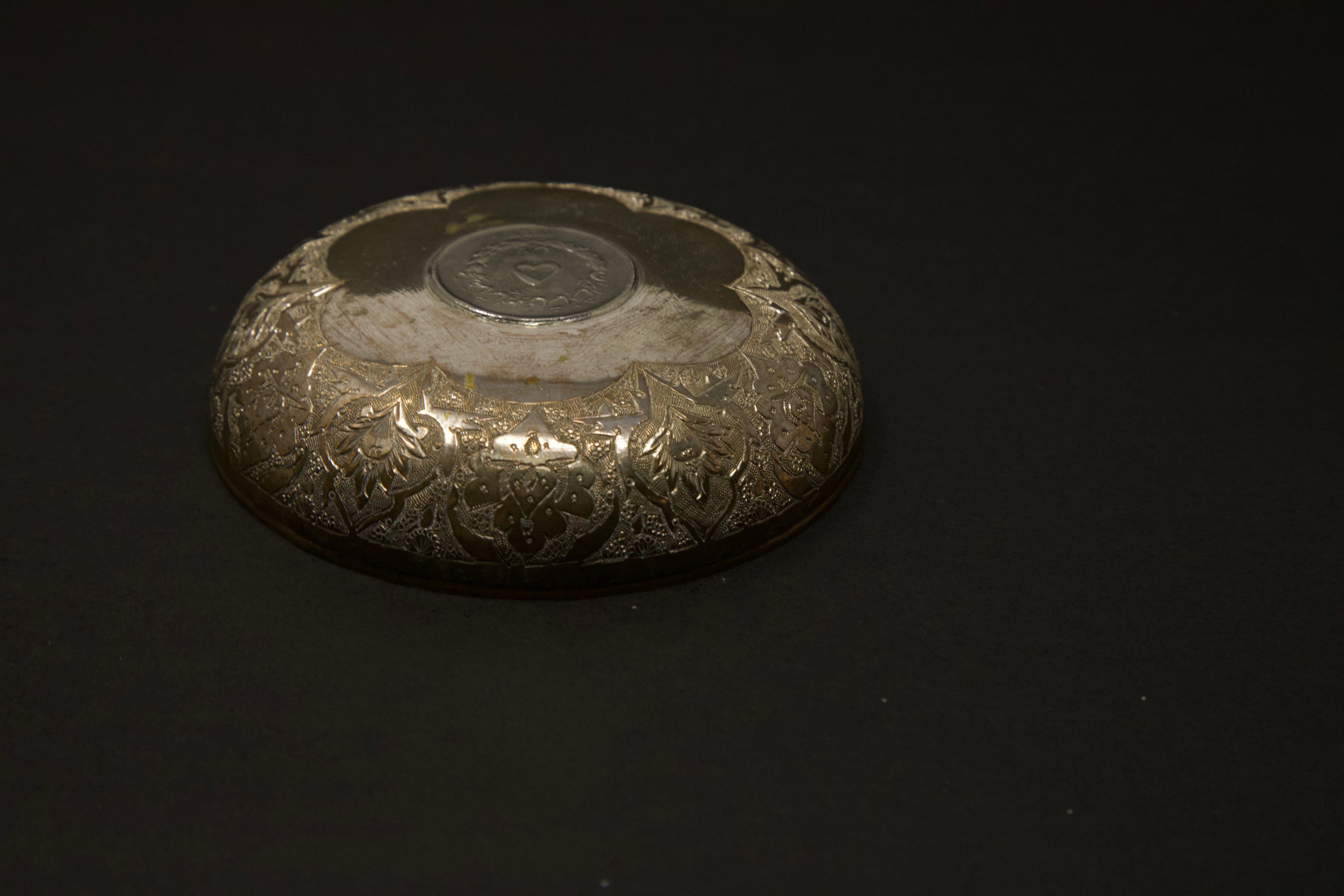 Silver over Copper Coin Dish For Sale 2