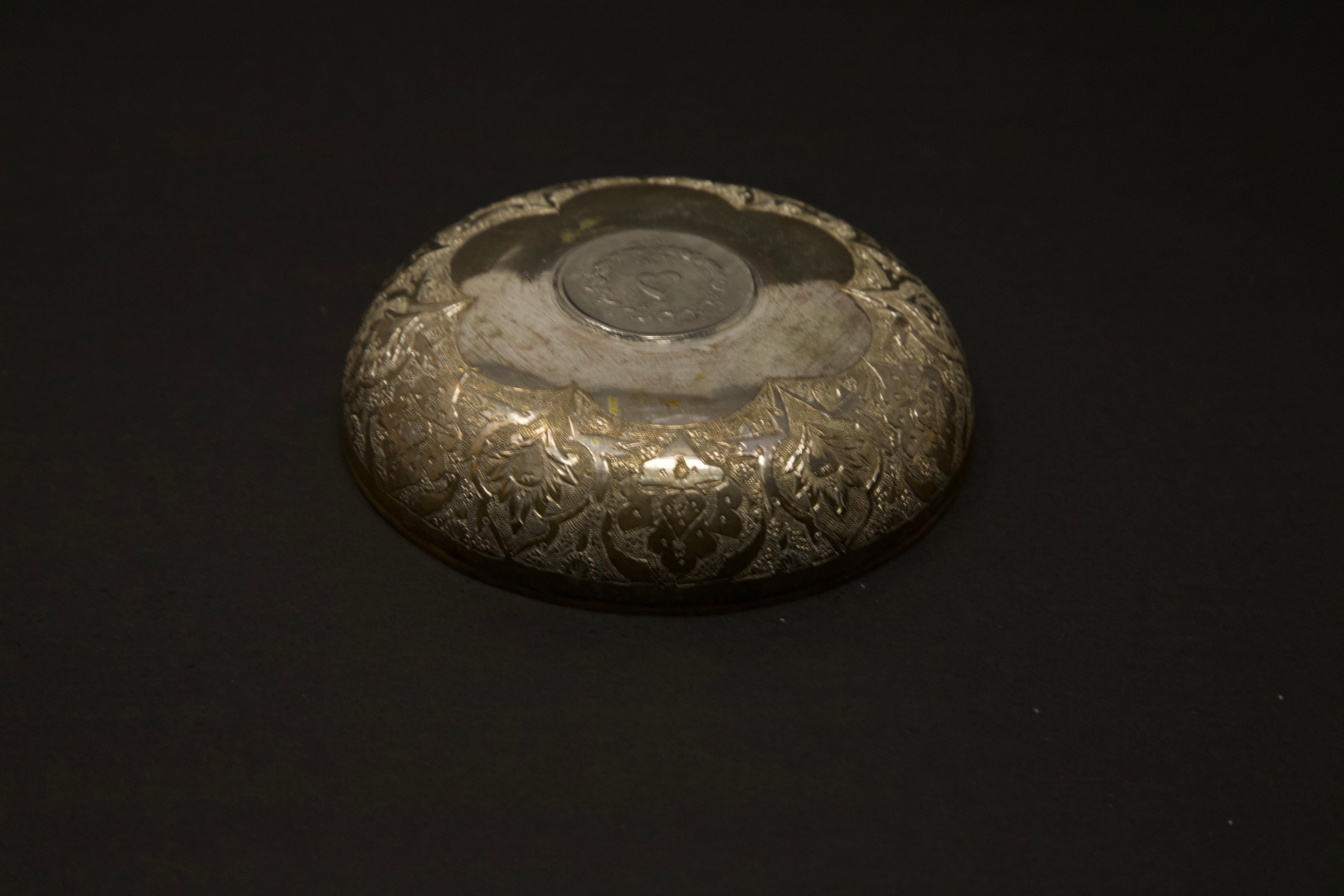 Silver over Copper Coin Dish For Sale 3