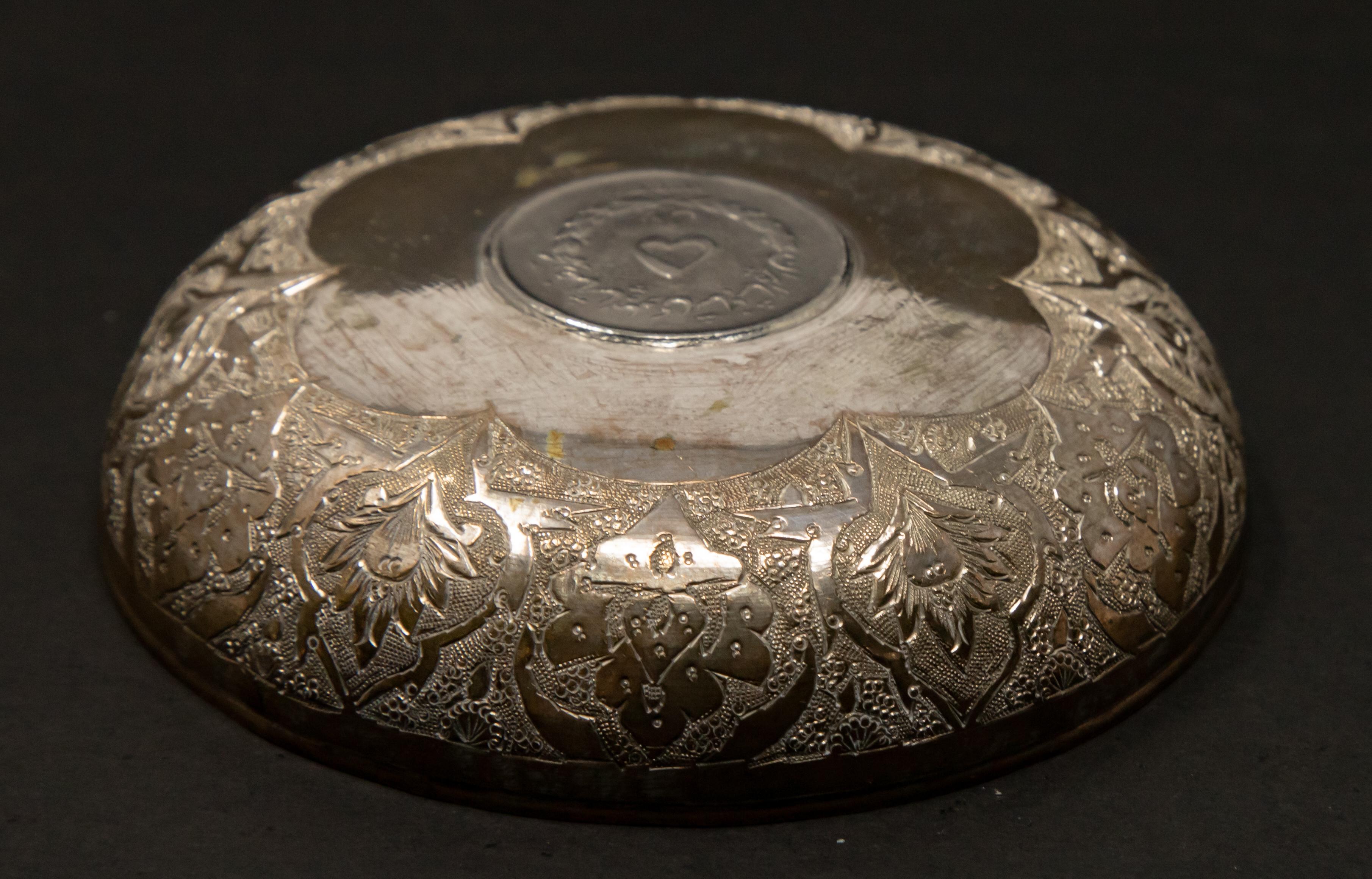 Sterling Silver Silver over Copper Coin Dish For Sale