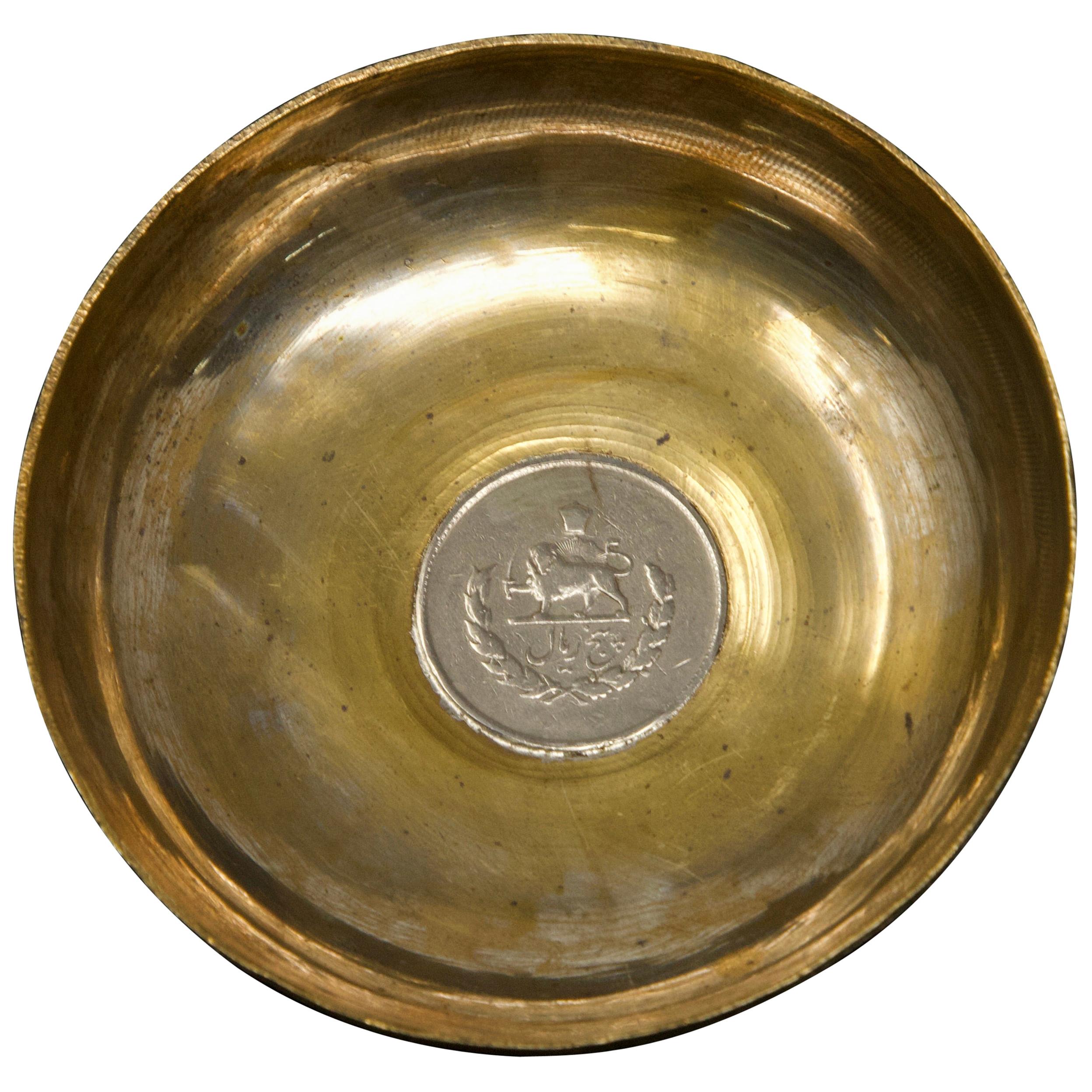 Silver over Copper Coin Dish For Sale