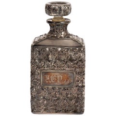 Vintage Silver Over Glass Bourbon Bottle