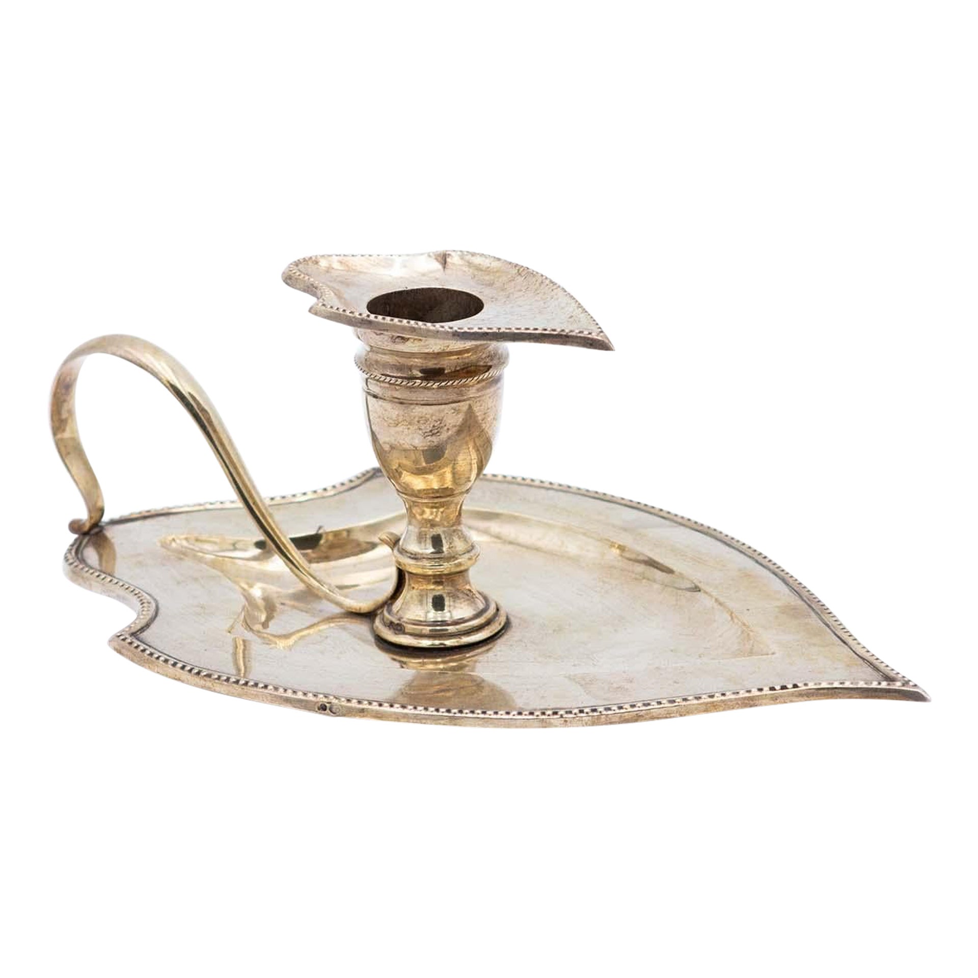 Silver paddle in the shape of a cut-out leaf For Sale