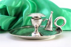 Silver paddle with guilloche engraving and flame arrester