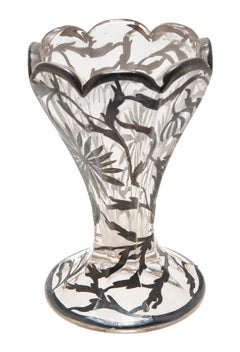 Silver Painted Glass Sundae Cup/Brush Keeper