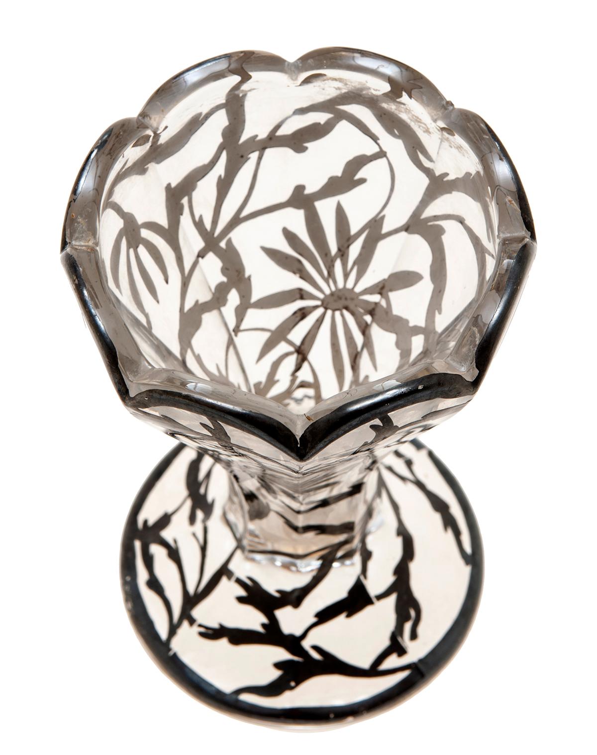 Vaso de cristal pintado de plata para helados/Conservador de pinceles en venta 1