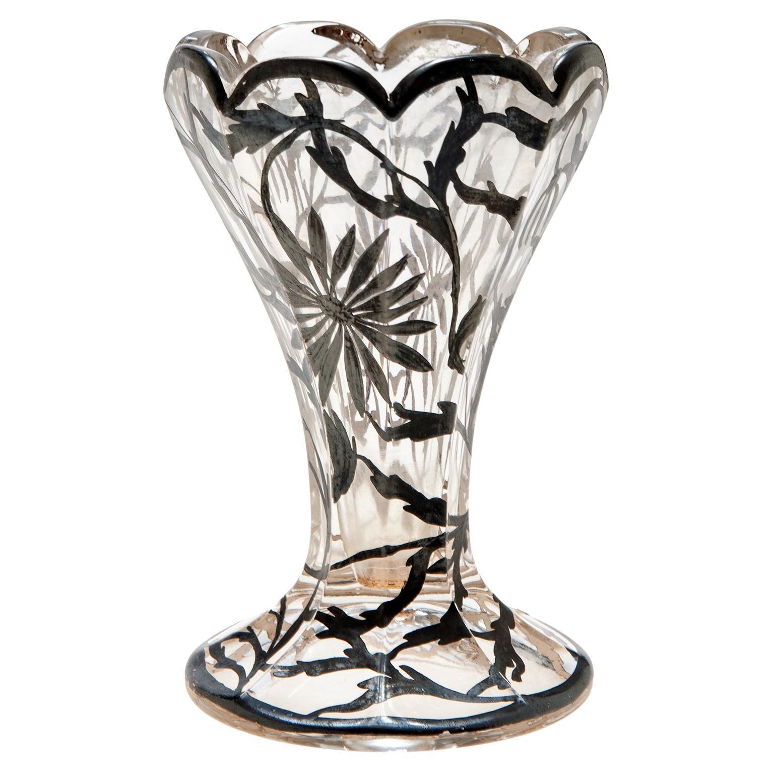 Tazza da gelato in vetro dipinto d'argento/Custodia per pennelli
