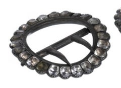 Silver - Pair of buckles with 'new mines' - 19th century
