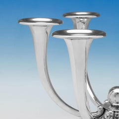 Art Deco Deutsch 830 Standard Silber Paar Kandelaber von Gottlieb Kurz c.1930