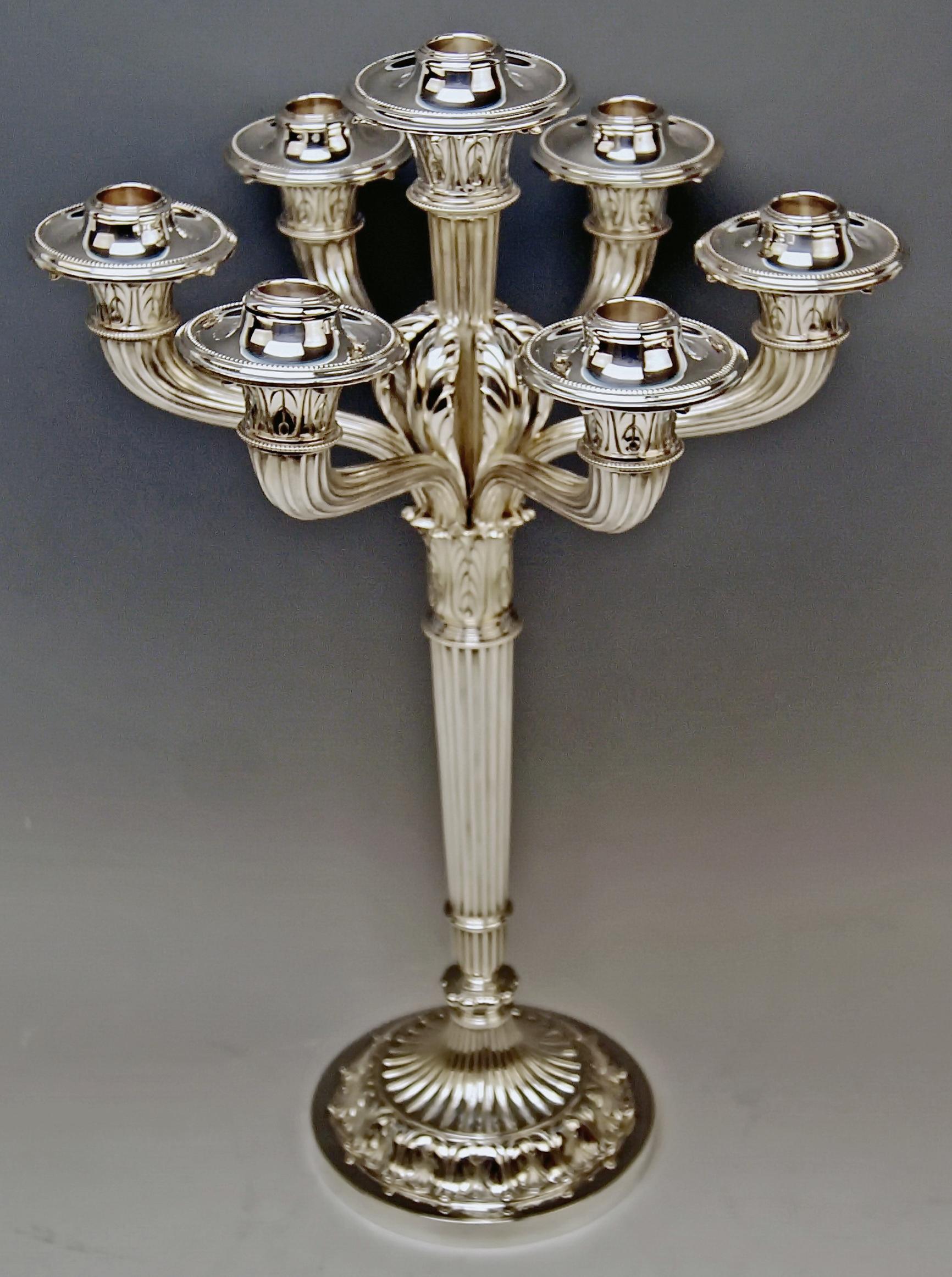 Silver Pair of Candlesticks Bruckmann & Sons Weight 206.27 oz Germany, 1882-1885 In Excellent Condition In Vienna, AT