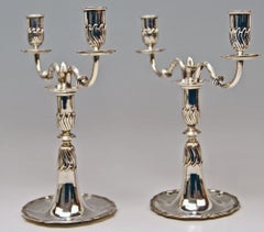 Silver Pair of Candlesticks, possibly Spain, made circa 1880