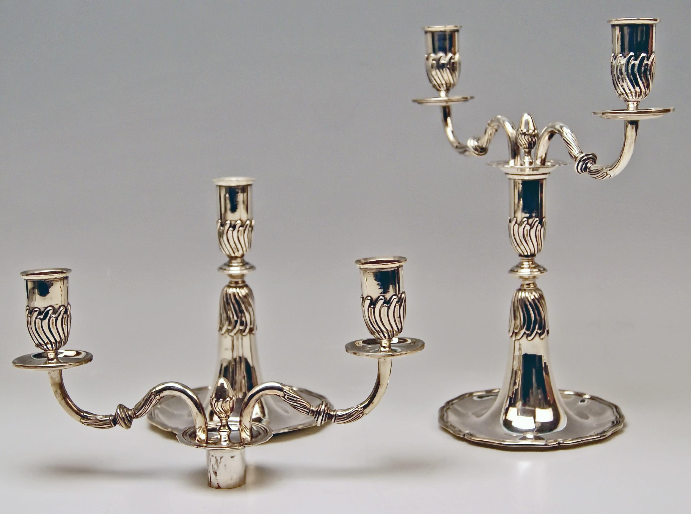 High Victorian Silver Pair of Candlesticks, possibly Spain, made circa 1880  For Sale