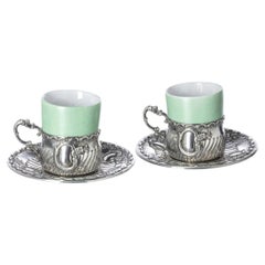 Silver - Pair of silver coffee cups