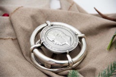 Silver paper clip with King Luiz for the Lisbon Agricultural Exhibition