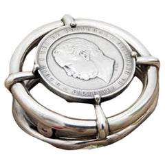 Silver paper clip with King Luiz for the Lisbon Agricultural Exhibition