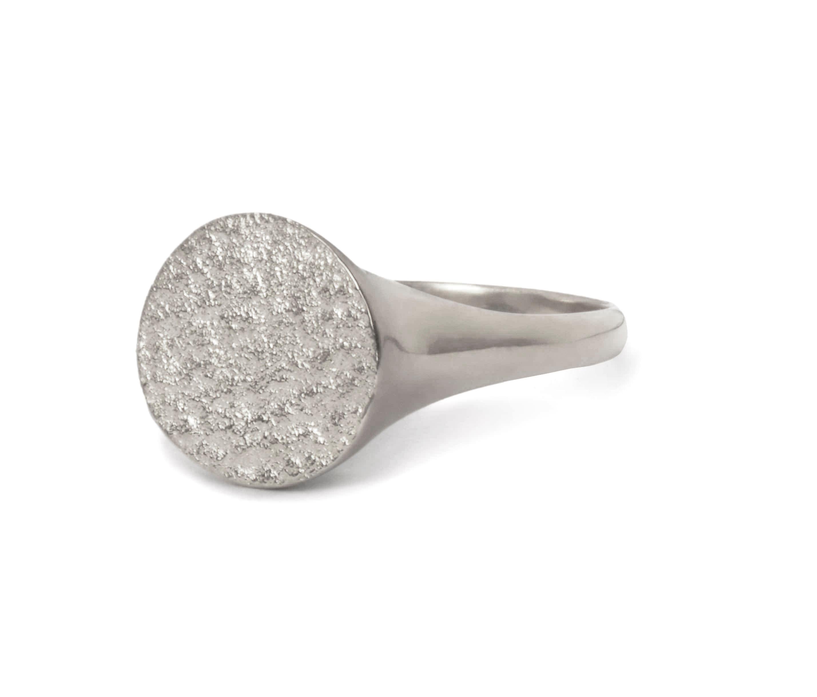 Silver Paper Signet Ring by Allison Bryan In New Condition In London, GB