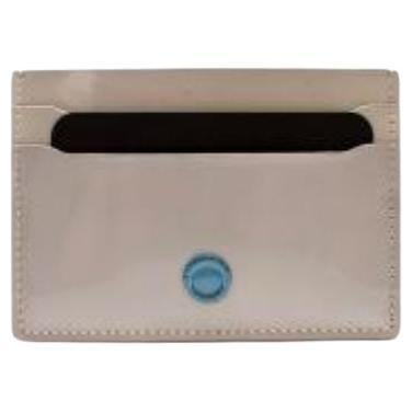 silver patent leather card holder For Sale