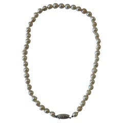 Silver - Pearl necklace with silver clasp