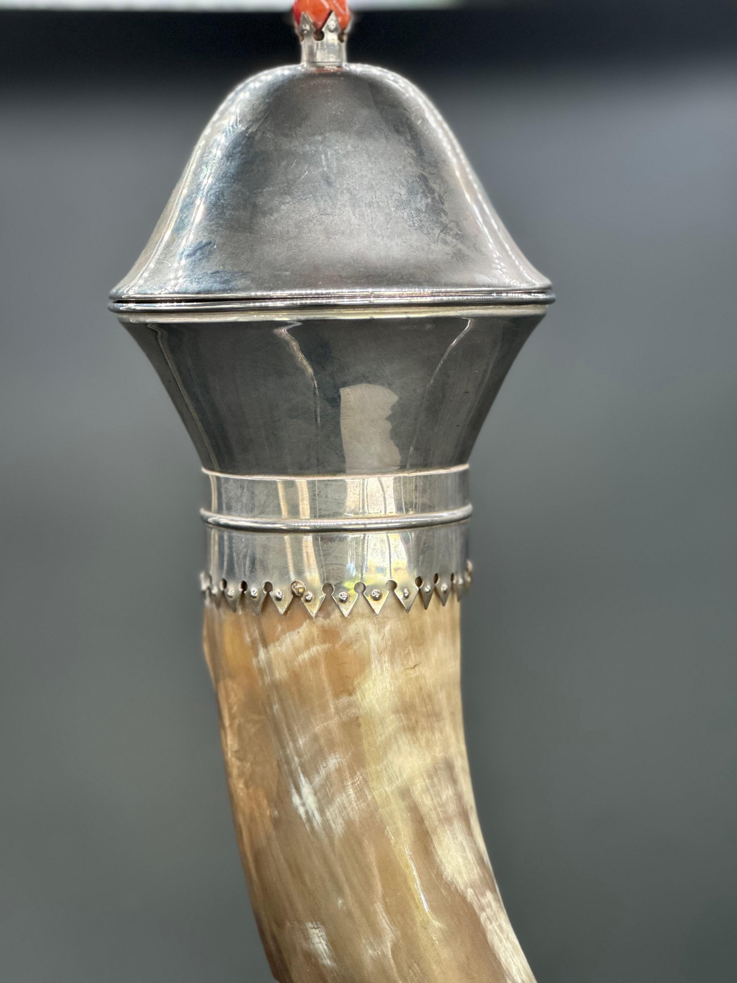 European Silver Pedestal Horn Vase c1860 For Sale