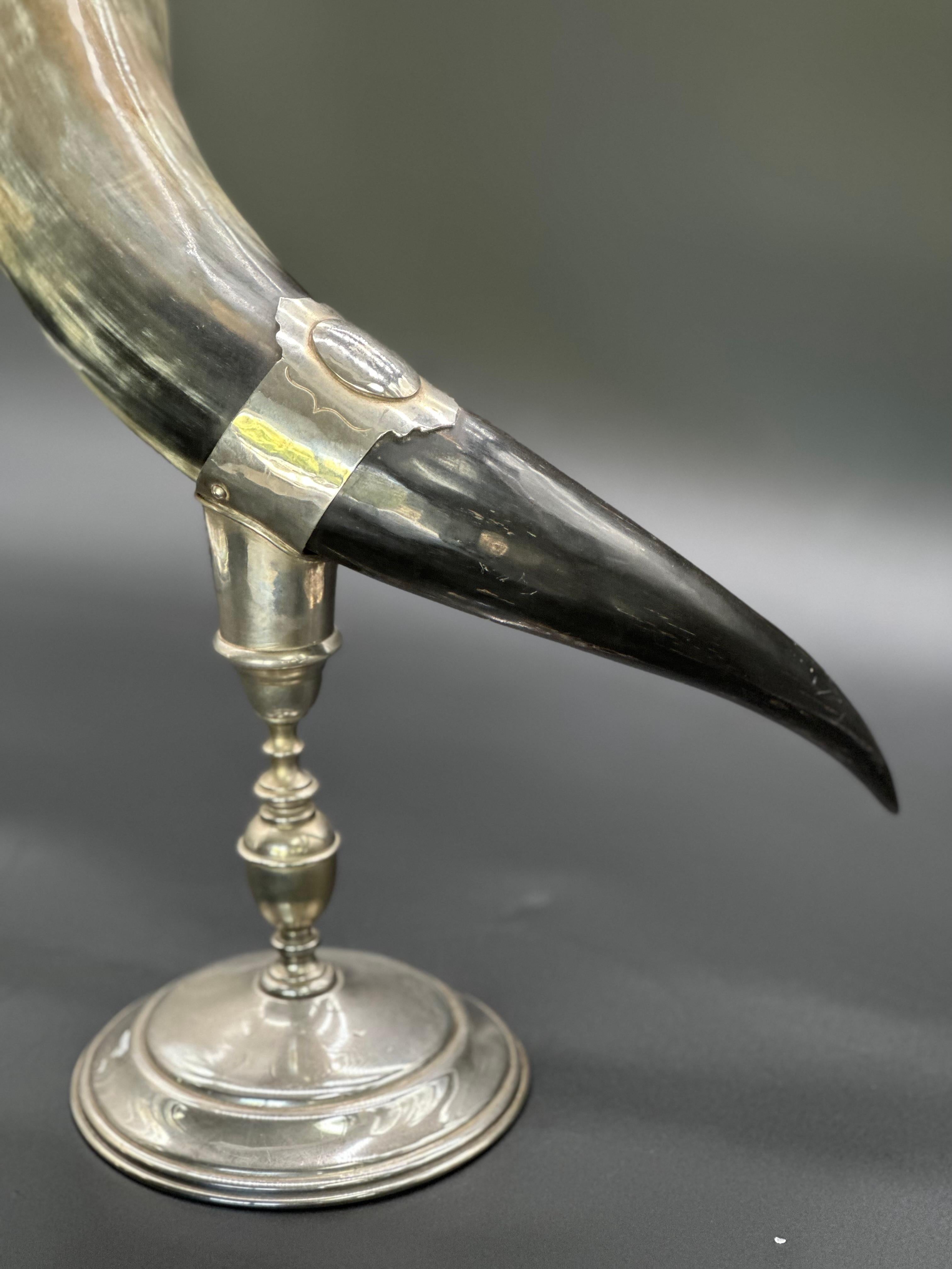 Silver Pedestal Horn Vase c1860 In Good Condition For Sale In Charlotte, NC