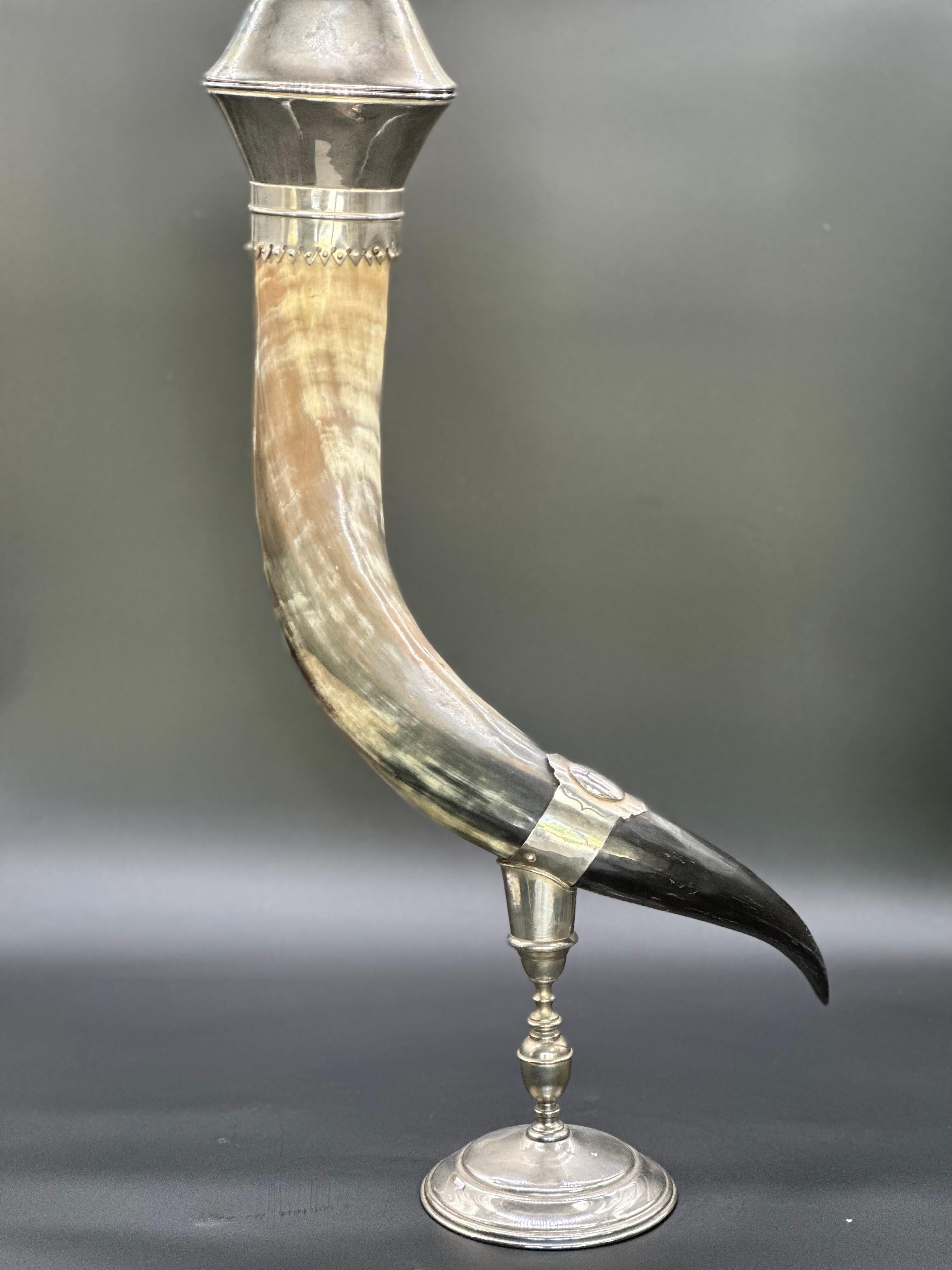 19th Century Silver Pedestal Horn Vase c1860 For Sale