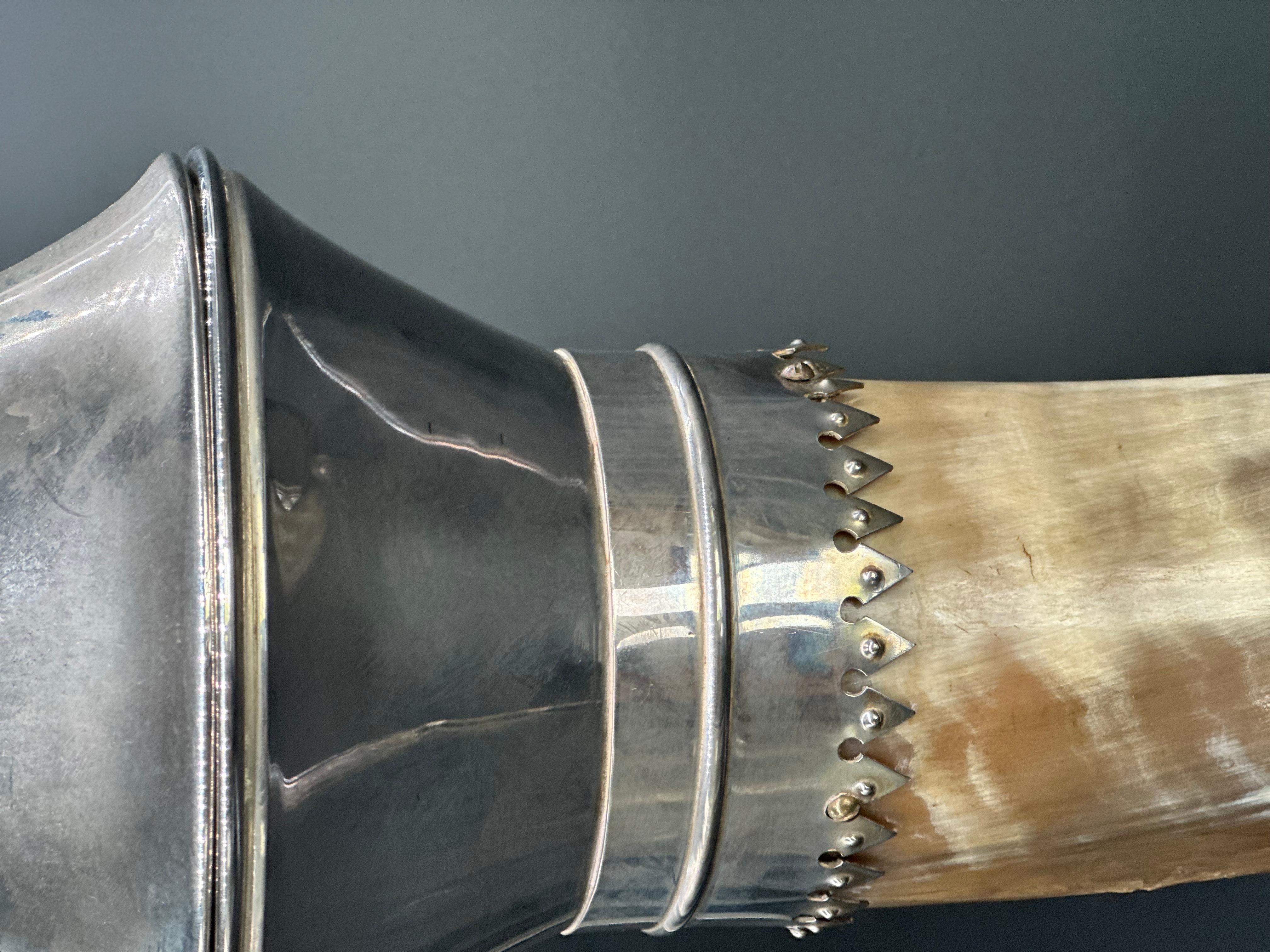 Silver Pedestal Horn Vase c1860 For Sale 2
